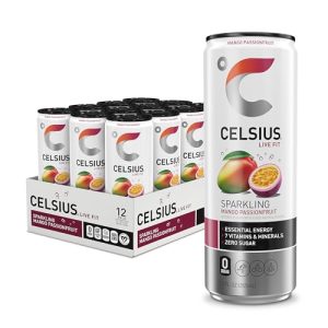 CELSIUS Sparkling Mango Passionfruit. Functional Essential Energy Drink 12 Fl Oz (Pack of 12)