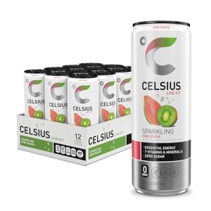 CELSIUS Sparkling Kiwi Guava. Functional Essential Energy Drink 12 Fl Oz (Pack of 12)