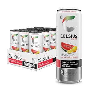 CELSIUS Sparkling Watermelon Lemonade. Sugar Free Energy Drink. 12 Fl Oz (Pack of 12)