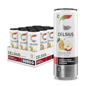 CELSIUS Sparkling Fuji Apple Pear. Functional Essential Energy Drink 12 Fl Oz (Pack of 12)