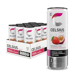 CELSIUS Sparkling Strawberry Passionfruit. Sugar Free Energy Drink. 12 Fl Oz (Pack of 12)