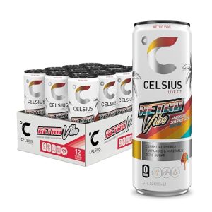 CELSIUS RETRO VIBE Sparkling Sherbet Slush. Sugar Free Energy Drink. 12 Fl Oz (Pack of 12)