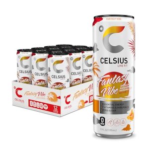 CELSIUS Sparkling Fantasy Vibe. Functional Essential Energy Drink. 12 Fl Oz (Pack of 12)