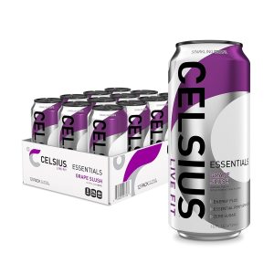 CELSIUS ESSENTIALS™ Sparkling Grape Slush. Sugar Free Performance Energy Drink. 16 Fl Oz (Pack of 12)