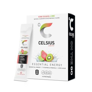 CELSIUS On The Go Kiwi Guava Lime. Sugar Free Energy Drink Mix (14 Sticks per Pack)