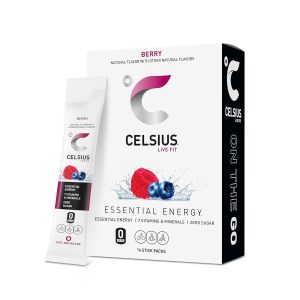 CELSIUS On-the-Go Powder Stick Packs. Zero Sugar (14 Sticks per Pack). Berry. 2.5 Ounce. (Pack of 14)