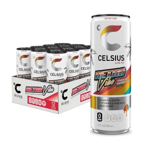 CELSIUS RETRO VIBE Sparkling Sherbet Slush. Sugar Free Energy Drink. 12 Fl Oz (Pack of 12)
