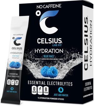 CELSIUS Hydration™ Blue Razz. Sugar Free Electrolyte Hydration Drink Mix (Pack of 14)