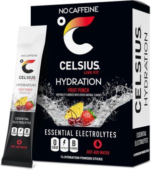 CELSIUS Hydration™ Fruit Punch. Sugar Free Electrolyte Hydration Drink Mix (Pack of 14)