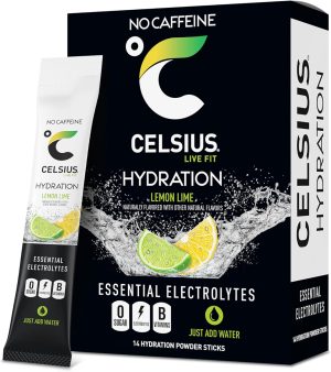 CELSIUS Hydration™ Lemon Lime. Sugar Free Electrolyte Hydration Drink Mix (Pack of 14)