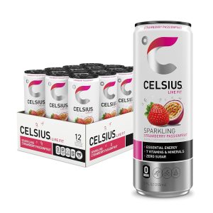 CELSIUS Sparkling Strawberry Passionfruit. Sugar Free Energy Drink. 12 Fl Oz (Pack of 12)